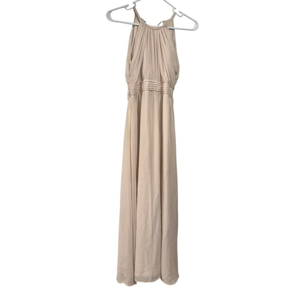 Birds Grey Sienna Junior Bridesmaid Dress Sz XL Ivory Chiffon Long Wedding